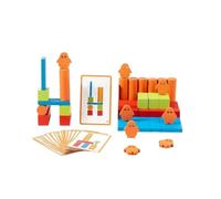 Fonowx Bloques de Construcción Infantiles Juguete de Aprendizaje Piezas Geométricas Encaje Coordinación Mano Ojo Madera Pulida sin Rebabas Adecuado para Aula Preescolar Hogar Reuniones Familiares
