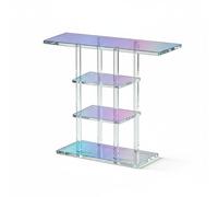 Fonowx Botellero Acrílico Estantería de Almacenamiento Auxiliar Transparente Mesa Lateral Alta Estructura de 4 Niveles Material, Estilo Iridiscente De 4 Niveles, 40x20x60cm, Grosor De Tablero De 4mm