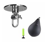 Fonowx Boxing Speed Ball Bola de Velocidad Colgante con Metálico Kit Completo Entrenamiento Reacción Rápido PU Cuero Adecuado para Adultos Sesiones Boxeo Gimnasio Casa, Negro