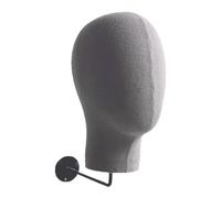 Fonowx Cabeza de maniquí montada en la pared, modelo de exhibición de peluca, estante para sombrero de vaquero duradero, soporte para pelucas colgante para