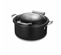 Fonowx Calentador de Acero Inoxidable 304 para Buffet Horno Eléctrico con Amortiguada Silenciosa Tapa con Ventana de Vidrio Resistentes al Adecuado para, Negro Estándar