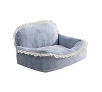 Fonowx Cama para Perros, caseta para Perros, sofá Tipo Perrera, Parte Inferior Suave Antideslizante, otoño Invierno, Desmontable, cálida y Bonita decoración, Azul Grisáceo