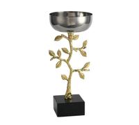 Fonowx Candelabro Portavelas Soporte Centro de Mesa Adorno Aleación Estructura Sólida Base Cuadrada Moderna Acabados Refinados Adecuado para Boda Banquete Cena Familiar, 120 120 290mm