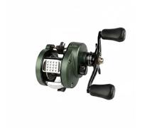 Fonowx Carrete de Pesca Manual con Bobina Reforzada Estructura Robusta de Aluminio y Latón Soporte para Largas Jornadas y Presión Continua Adecuado para Pesca en Mar, GK30 Verde Oscuro Mano Derecha
