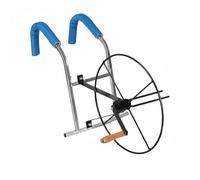 Fonowx Carro Enrollador de Carro Enrollador Bobinador Carrete con Correa Cómoda y Control Manual para Recoger s Largas Estructura Resistente con Espuma en la, Black, Dual Bearing Reel