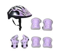 Fonowx Casco Bicicleta Niños Casco Patinaje Rodilleras Coderas Muñequeras Material Ajustable Adecuado para Ciclismo Patinaje Uso Diario, Violeta Claro