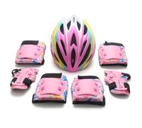 Fonowx Casco con Rodilleras y | Transpirable, Acolchado, Set Casco y Almohadillas, para Patinaje, Niños, M