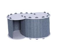 Fonowx Cat Cat Tunnel Bed House Retible Cobertura Universal Hideaway Nest Cave con 2 Agujeros, Gris Oscuro