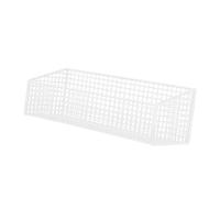 Fonowx Cesta de Pared, Bandeja Metálica de Cocina, Organizador de, Bandeja para Botes de Especias, Estante de Almacenamiento de Alambre, Di, White L, tal como se describe