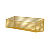 Fonowx Cesta de Pared, Bandeja Metálica de Cocina, Organizador de, Bandeja para Botes de Especias, Estante de Almacenamiento de Alambre, Di, Gold L, tal como se describe
