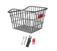 Fonowx Cesta para Rueda Trasera de Bicicleta de Alambre Metálico Sin Tapa, Negra, para