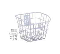 Fonowx Cestas Delanteras para Bicicleta, Organizador de Bolsas de Hierro para Bicicleta, Fácil Instalación, Portaequipajes para Bicicleta, Cesta de Transport, Blanco