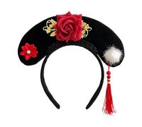 Fonowx chino, diadema antigua, diadema china Qing, aro de pelo Hanfu de flores para accesorios de fotografía, estilo E