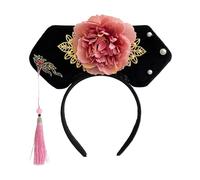 Fonowx chino, diadema antigua, diadema china Qing, aro de pelo Hanfu de flores para accesorios de fotografía, estilo yo