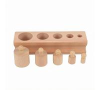 Fonowx Cilindro de Educativo de Madera Juego de Clasificación Rompecabezas Sensorial Bloques con Perillas para Coordinación y Reconocimiento Adecuado para, Madera Natural, Style to 3