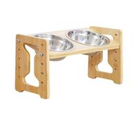 Fonowx Comedero con Estante Elevado e Inclinado, Altura Ajustable, Resistente al Agua, comedero Elevado para Agua y Comida, Soporte para de Mascotas, B