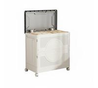Fonowx Contenedor Infantil de Almacenamiento Baúl Organizadores Caja de Juguetes Guardarropa con Tapa Que 90° Cuerpo Plegable y Ruedas Material Polipropileno, Gris Sólido