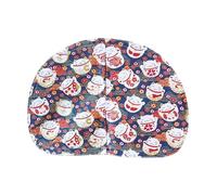 Fonowx Cortina para Arenero de Gatos, Semicircular Cortina de Puerta de Caja de Arena, Acceso a la Puerta a Prueba de Polvo, Cortina de Puerta Reemplazo, Solapa para Arenero de Gatos, Gato Rojo Feliz