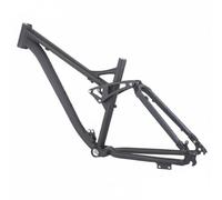 Fonowx Cuadro de Bicicleta de Montaña Cuadro Marco Bastidor Armazón de Aleación de Aluminio Ligero con Estructura de Cuatro, Negro Mate, Sin Amortiguador