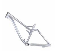 Fonowx Cuadro de Bicicleta de Montaña Cuadro Marco Bastidor Armazón de Aleación de Aluminio Ligero con Estructura de Cuatro, Plata Brillante, Sin Amortiguador