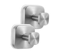 Fonowx de Ventosa para Puerta, Ganchos para Toallas, Acero Inoxidable, Resistentes, Antideslizantes, No Dejan Marcas, Adecuados para Baño, Plata, tal como se describe