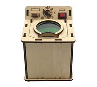 Fonowx DIY Lavadora Juego Ciencia Juguete Madera Manual Eléctrico Desarrollo Creativo Habilidades para Niños Regalo Estudiantes Decoración Hogar