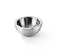 Fonowx Ensaladera Doble Capa Cuenco Bol Recipiente Tazón de Acero Inoxidable 304 con Doble Pared Que Mantiene la Temperatura Interior Espejado y Vertido, 16cm, Doble Capa, Sin Orificios