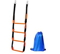 Fonowx Escalera de Cuerda para Barcos, Escalera de Abordaje de Cuerda Marina, Ayuda Resistente con Mosquetones Fáciles de, Diseño Robusto Y Ligero, a, 4 Escalones 30x114cm
