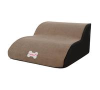 Fonowx Escalera para Perros con Cubierta Lavable, Cien Rampas, Niveles de Perros para Mascotas Pequeñas Gatos Perros Mayores, Camello