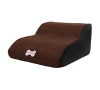 Fonowx Escalera para Perros con Cubierta Lavable, Cien Rampas, Niveles de Perros para Mascotas Pequeñas Gatos Perros Mayores, CafÉ
