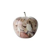 Fonowx Escultura Decorativa Frutal Adorno Estatua de Decoración con Acabado Brillante y Presencia de Galería en Fibra de Vidrio, 35 35 38cm, Manzana Pintada A Mano De Estilo Francés