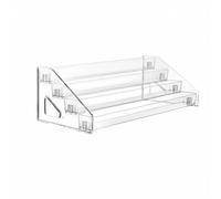 Fonowx Estante Expositor Acrílico Transparente Stand de Niveles Organizador y Tarjetas Vitrina Compacta Poliestireno sin Instalación Adecuado para Oficina en Casa Dormitorio Espacio , 4 Capas