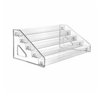 Fonowx Estante Expositor Acrílico Transparente Stand de Niveles Organizador y Tarjetas Vitrina Compacta Poliestireno sin Instalación Adecuado para Oficina en Casa Dormitorio Espacio , 5 Capas