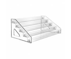 Fonowx Estante Expositor Acrílico Transparente Stand de Niveles Organizador y Tarjetas Vitrina Compacta Poliestireno sin Instalación Adecuado para Oficina en Casa Dormitorio Espacio , 5 Capas