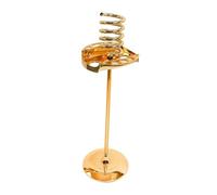 Fonowx Estante para secador de pelo en espiral, soporte de almacenamiento para cepillos y peines, soporte para rizador de pelo con bandeja, estante para, oro