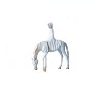 Fonowx Estatua Decorativa Escultura de Mujer Figura Ecuestre Adorno de Mesa Pieza Moderna en Aleación Pintada Estilo Galería y Presencia Serena Adecuada para, White