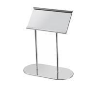 Fonowx Expositor Mesa con Placa Rectangular Autoportan Señalador Buffet con Base Ovalada Metal Menú Restauran para Restaurans, Double Eleven 13CM