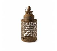 Fonowx Farol Colgante Vintage Farol Lámpara Portavelas Linterna Retro de Metal con Cuerpo Cilíndrico Abierto y Ventilación Ilumina Rincones Oscuros con, A3407 34cm X 16.5cm