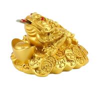 Fonowx Feng Shui Money Luck Wealth Rana China Decoración de La Oficina en El Hogar Adorno de Mesa, Dorado, Individual