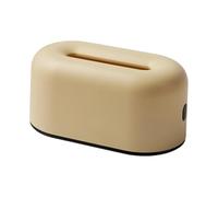 Fonowx Funda para Pañuelos, Dispensador de Pañuelos, Servilletero de Escritorio, Estuche para Pañuelos Faciales de Papel de Mesa, Forma Rectangular, PP, Amarillo Cremoso, Individual