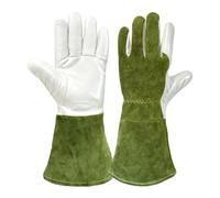 Fonowx Guantes de Jardinería Guantes de Trabajo Largos Antiespinas Guantelete de Cuero Sintético a Prueba de Pinchazos Protección de Manos Cobertura Del Ante, Xl