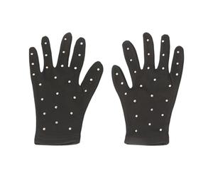 Fonowx Guantes de Patinaje Artístico con Decoración de Diamantes de Imitación. Guantes Cómodos para Principiantes, Ideales para Espectáculos, Pruebas Y Práct, S Black