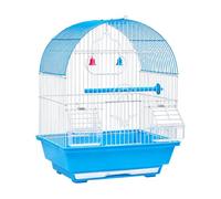 Fonowx Jaula Alambre con Base Plástico Ahorra Espacio Jaula con Comederos y Percha Acogedora Pajarera para Hogar,