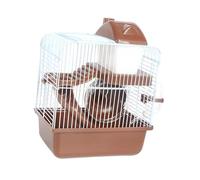 Fonowx Jaula de Doble Capa para Hámster, Casa de Juego Y Ejercicio, con Ventilación, Hábitat para, Mascotas Pequeñas, Cobayas, Erizos, Ratones, MarrÓn