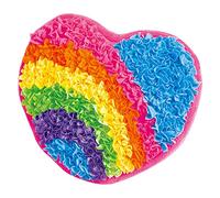 Fonowx Juego de Almohadas de Tela por número, Haga su Propia Almohada para niños con Colores Brillantes, Kits de Arte Poke de Tela sin Coser, Manualidades, corazón