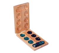 Fonowx Juego de Mesa de Estrategia con Tablero de Madera y Piedras de Vidrio Juego Clásico Educativo Promueve la Planificación Estratégica Adecuado
