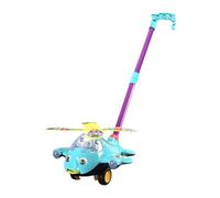 Fonowx Juguete para Empujar para Niños en Edad Preescolar: Juguete de Equilibrio, Carrito con Forma de Avión de Dibujos Animados para Niños D, Azul
