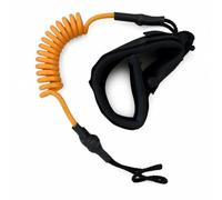 Fonowx Leash de Surf Correa de Tabla de Paddle Cuerda en Espiral Tira Enrollada Antienredo Que Se Extiende hasta 120 Cm Correa Acolchada en la Muñeca, Orange, Large Loop 120CM