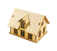 Fonowx Maqueta de Casa de Madera a Escala 1:72, Mini Accesorio 3D, Adorno único, Modelo de Construcción de Escena Arquitectónica para Mesa de Arena, Style D