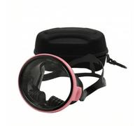 Fonowx Máscara de Snorkel con Visor Frontal para Adultos de Buceo con Cristal Templado y Tubo con Válvula de Purga para Práctica de Natación en Piscina y Costeras en Verano, Negro Y Rosa, Adulto